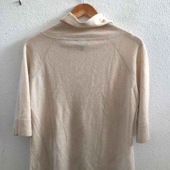 IBEX 3/4 Sleeves Lambswool/ Cashmere Blend Cowl Neck Sweater Medium Size - Picture 2 of 9